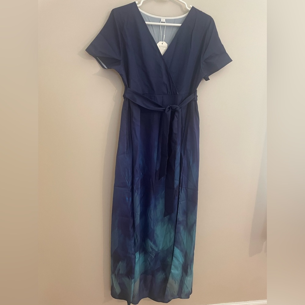 Elegant Navy Blue Maxi Dress